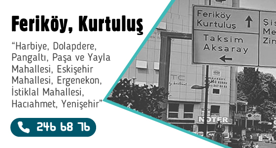 Feriköy Aygaz, Kurtuluş Aygaz, Duatepe Mahallesi, Ergenekon Mahallesi, İnönü Mahallesi, Paşa Mahallesi, Yayla Mahallesi, Darülaceze Caddesi, Beyoğlu Aygaz